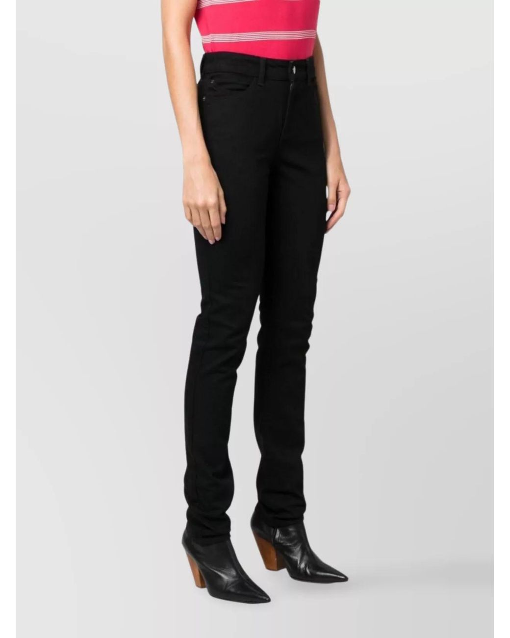 Emporio Armani Black Denim Mid-Rise Slim-Fit Jeans