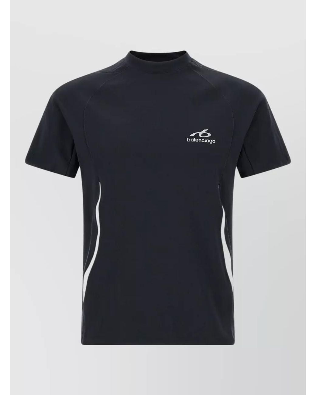 Balenciaga Blue Technical Short-Sleeve Mock-Neck T-Shirt for men