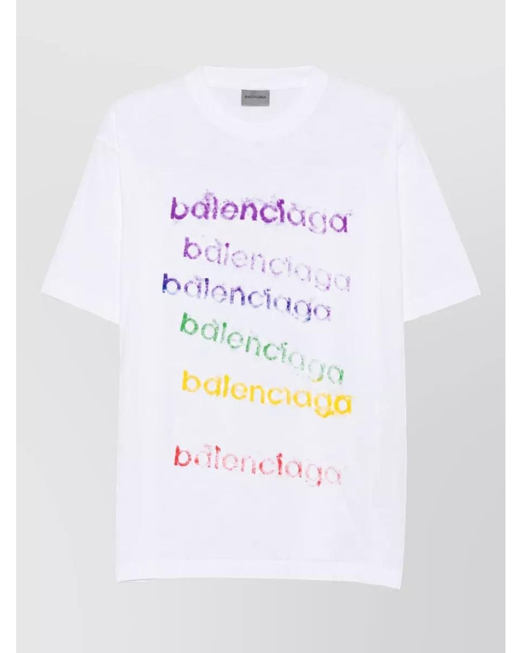 Balenciaga White Silk Short-Sleeve T-Shirt