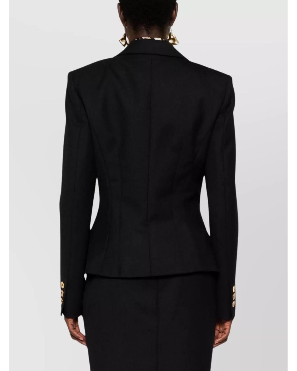 Moschino Black Wool Single-Breasted Blazer