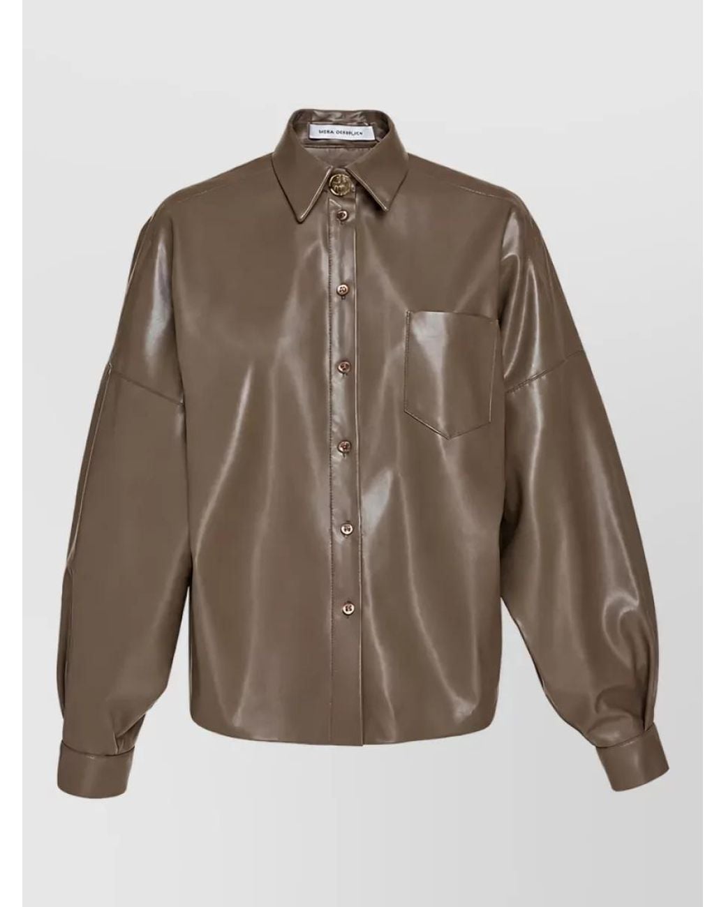 SIMONA CORSELLINI Brown Leather Fitted Jacket