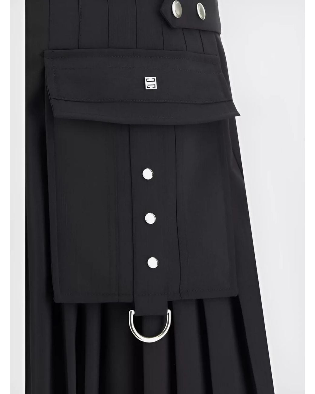 Givenchy Black Wool A-Line Skirt