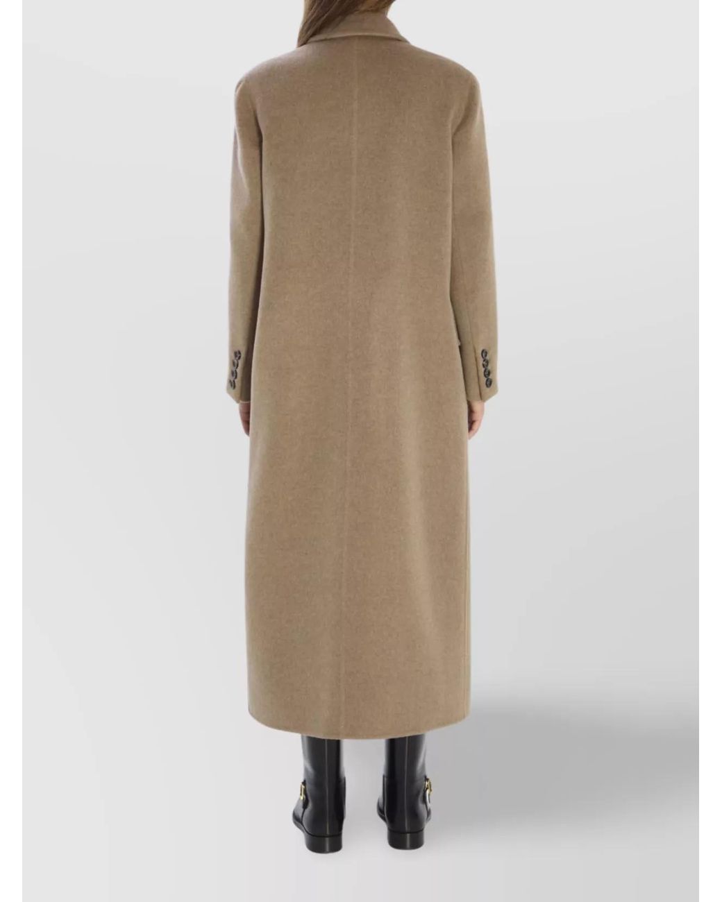 Max Mara Natural Cashmere Oversized Double Breasted Long Coat