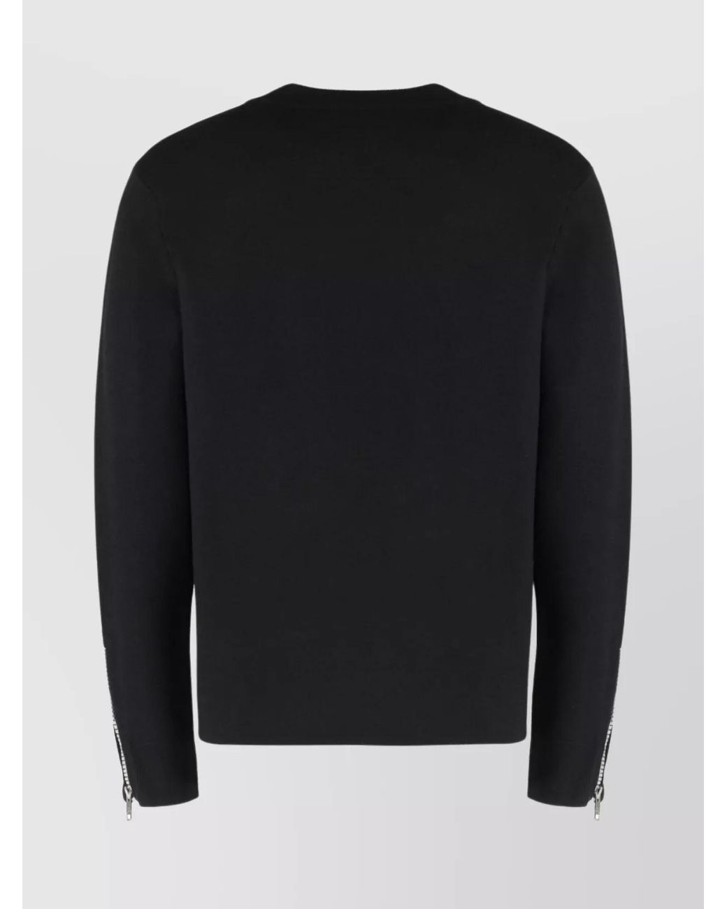 Givenchy Black Ribbed-Knit Wool Crew-Neck Sweater for men