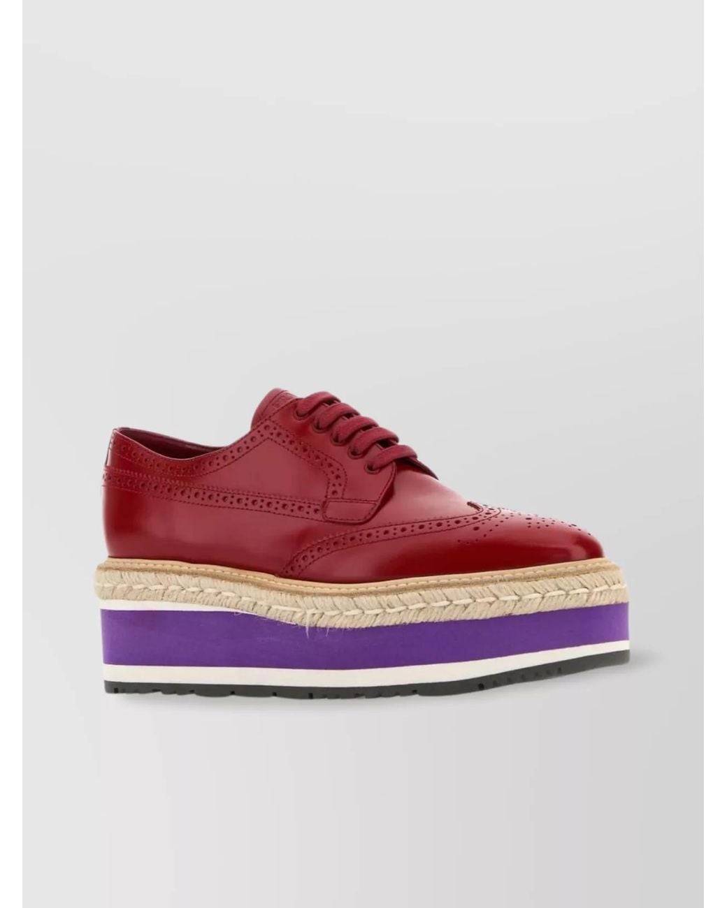 Prada Red Leather Lace-Up Low-Top Sneakers