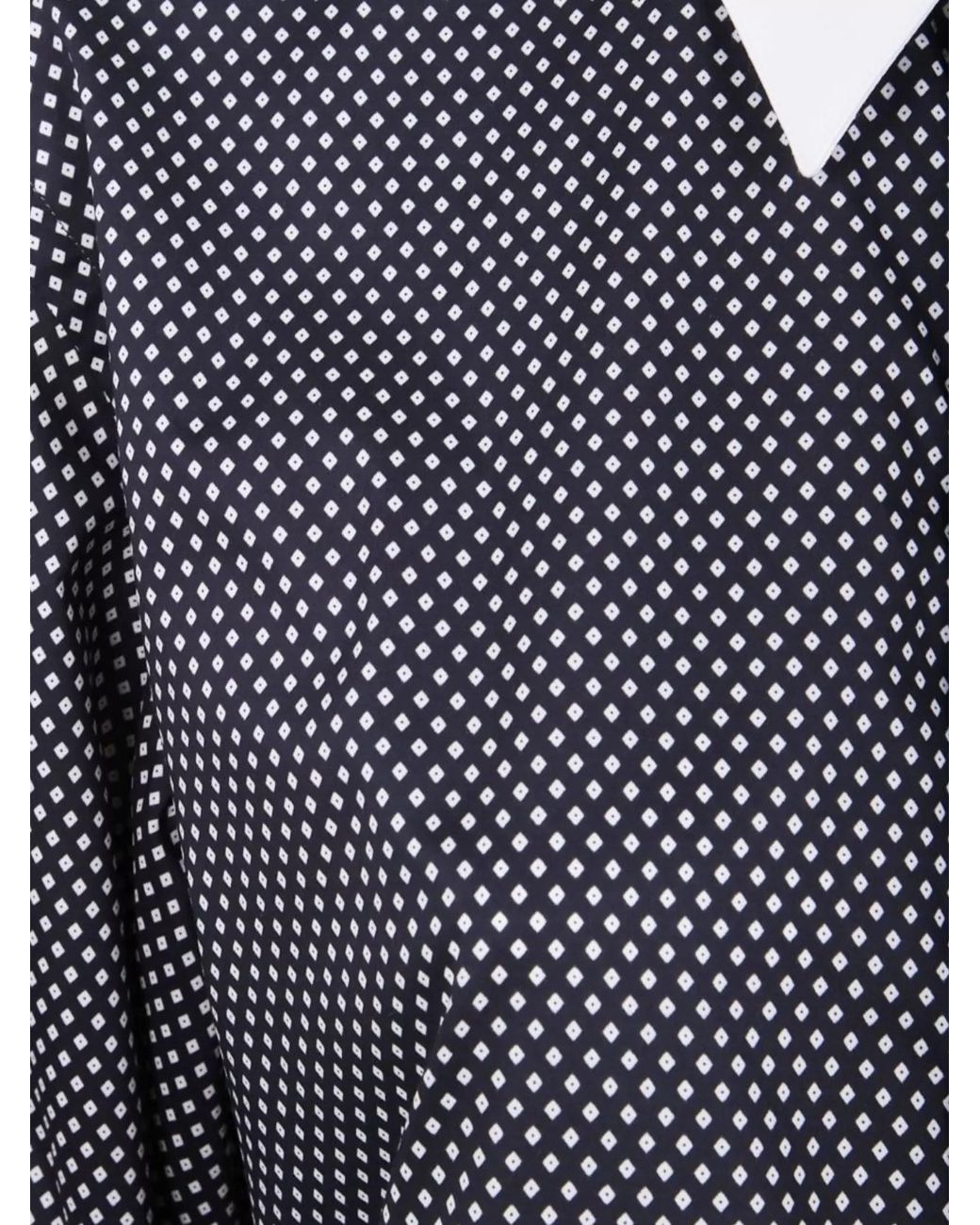 Tom Ford Blue Cotton Diamond Print Classic Fit Shirt for men