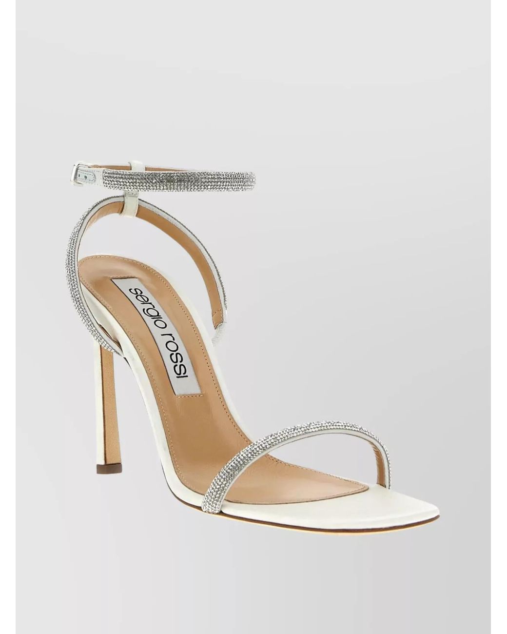 Sergio Rossi White Leather Bridal Sandals