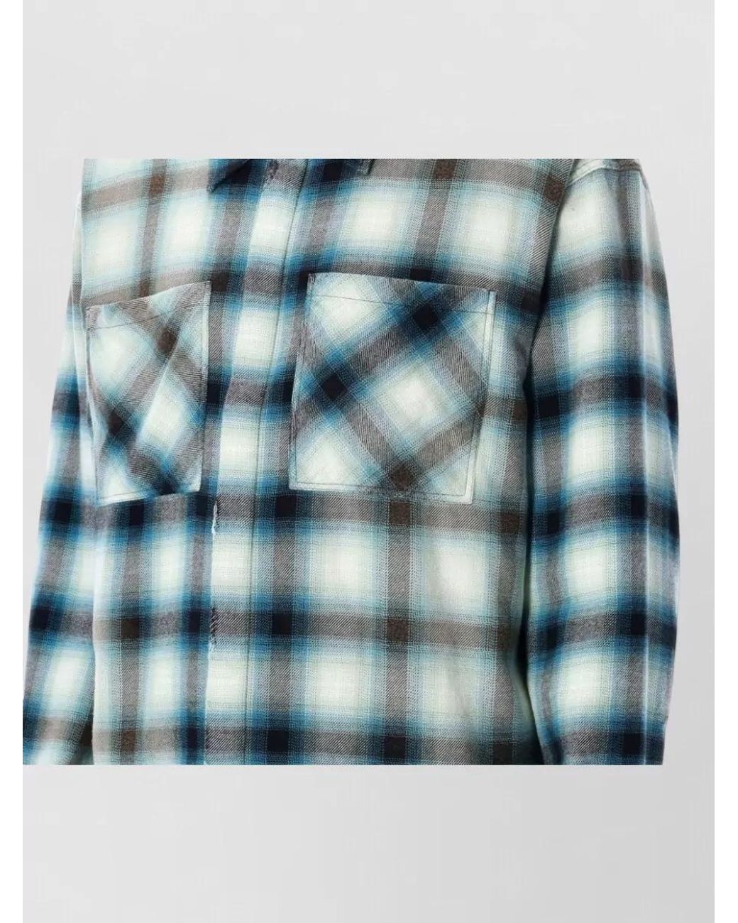 Represent Blue Sun-Bleached Checked Cotton Flannel Shirt for men