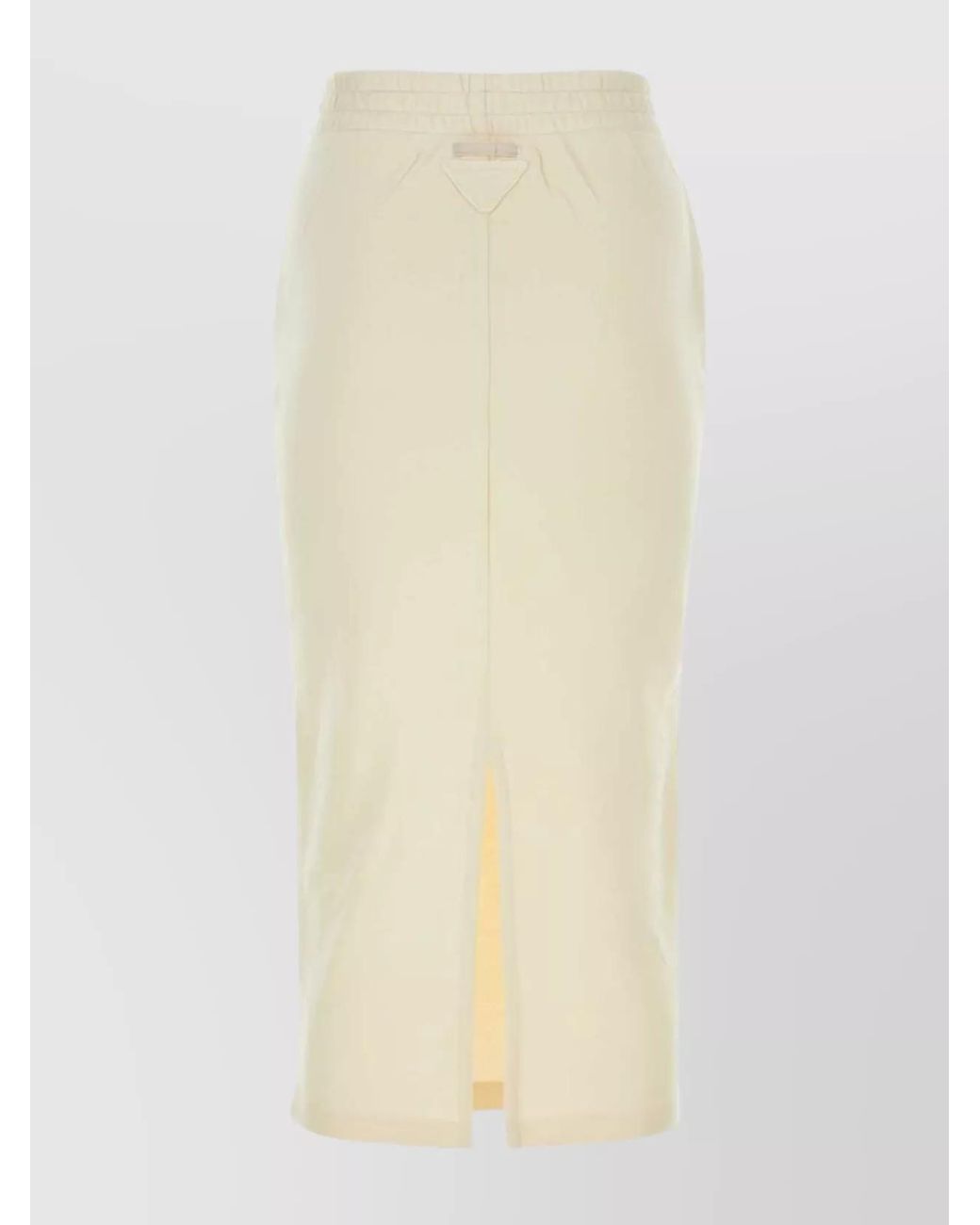 Prada White Cotton Pencil Skirt