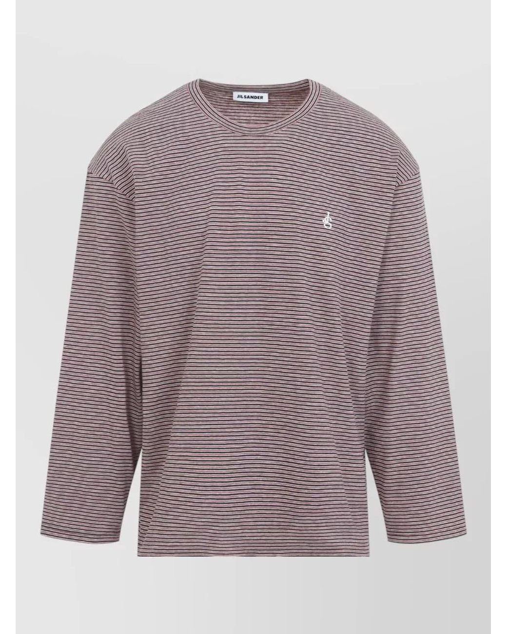 Jil Sander Purple Striped Relaxed-Fit Long-Sleeve T-Shirt for men