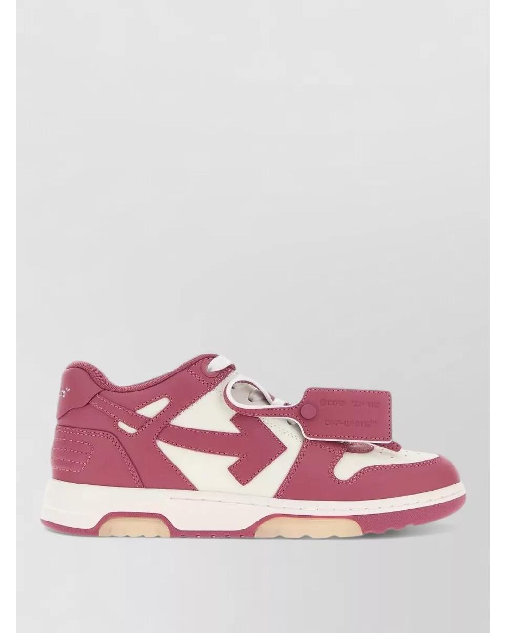 Off-White c/o Virgil Abloh Pink Leather Out Of Office Low-Top Sneakers