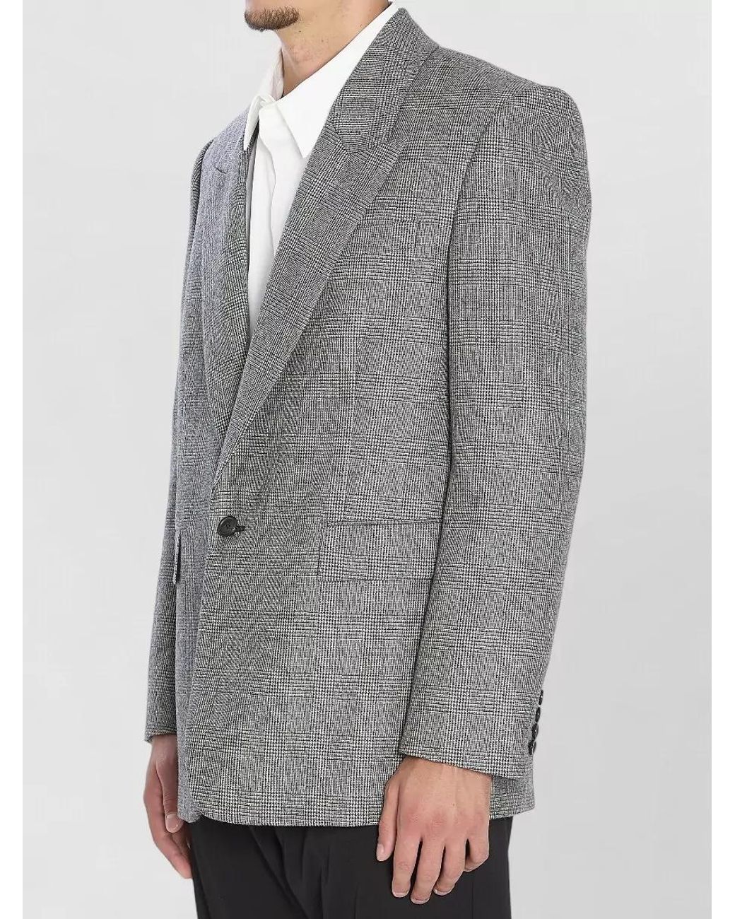 Saint Laurent Gray Wool Flannel Jacket for men