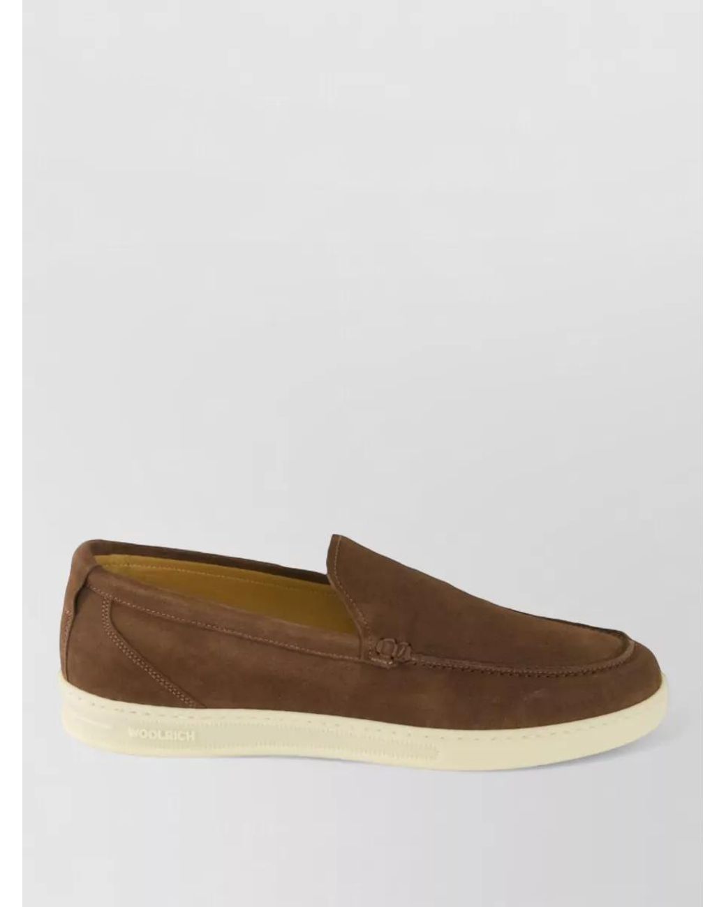 Woolrich Brown Leather Slip-On Sneakers for men