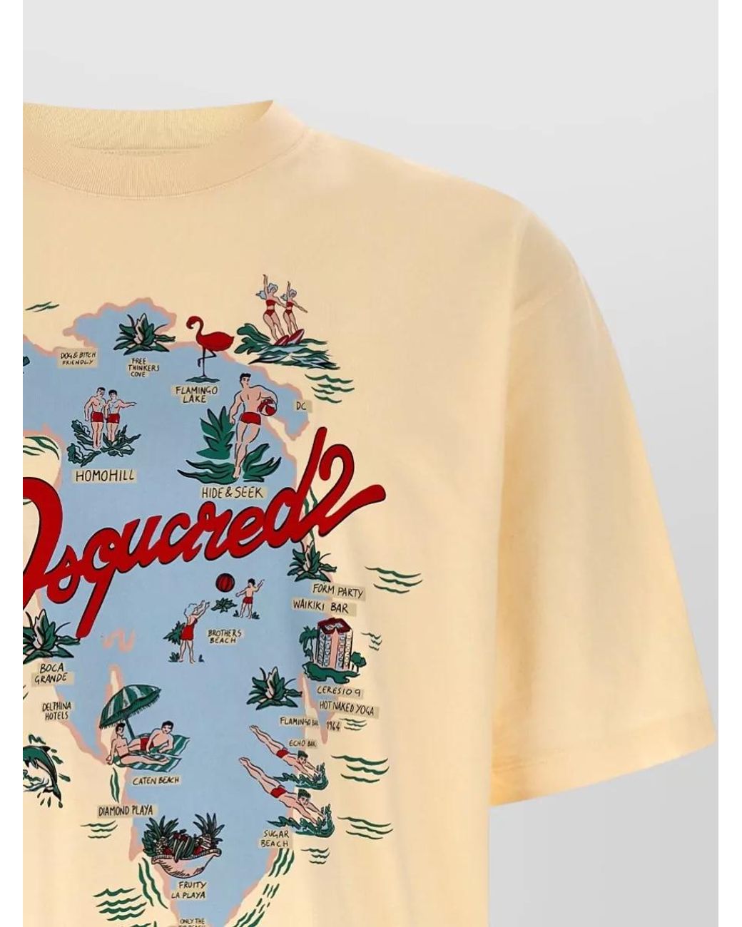 DSquared² Multicolor Printed Cotton Crew Neck T-Shirt for men