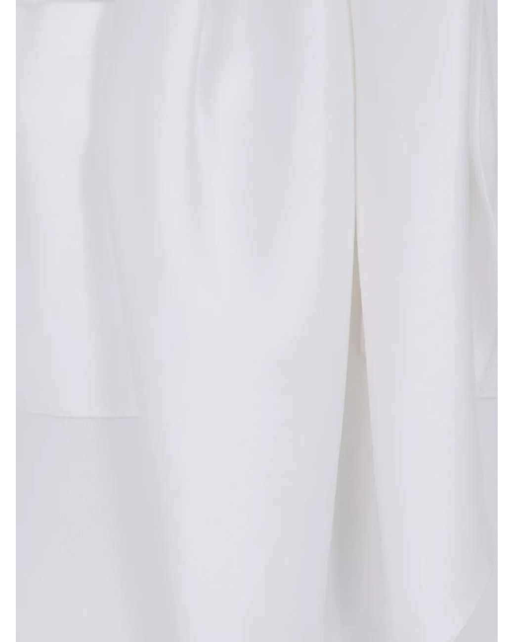 Courreges White Scarf Collar Jersey Shirt