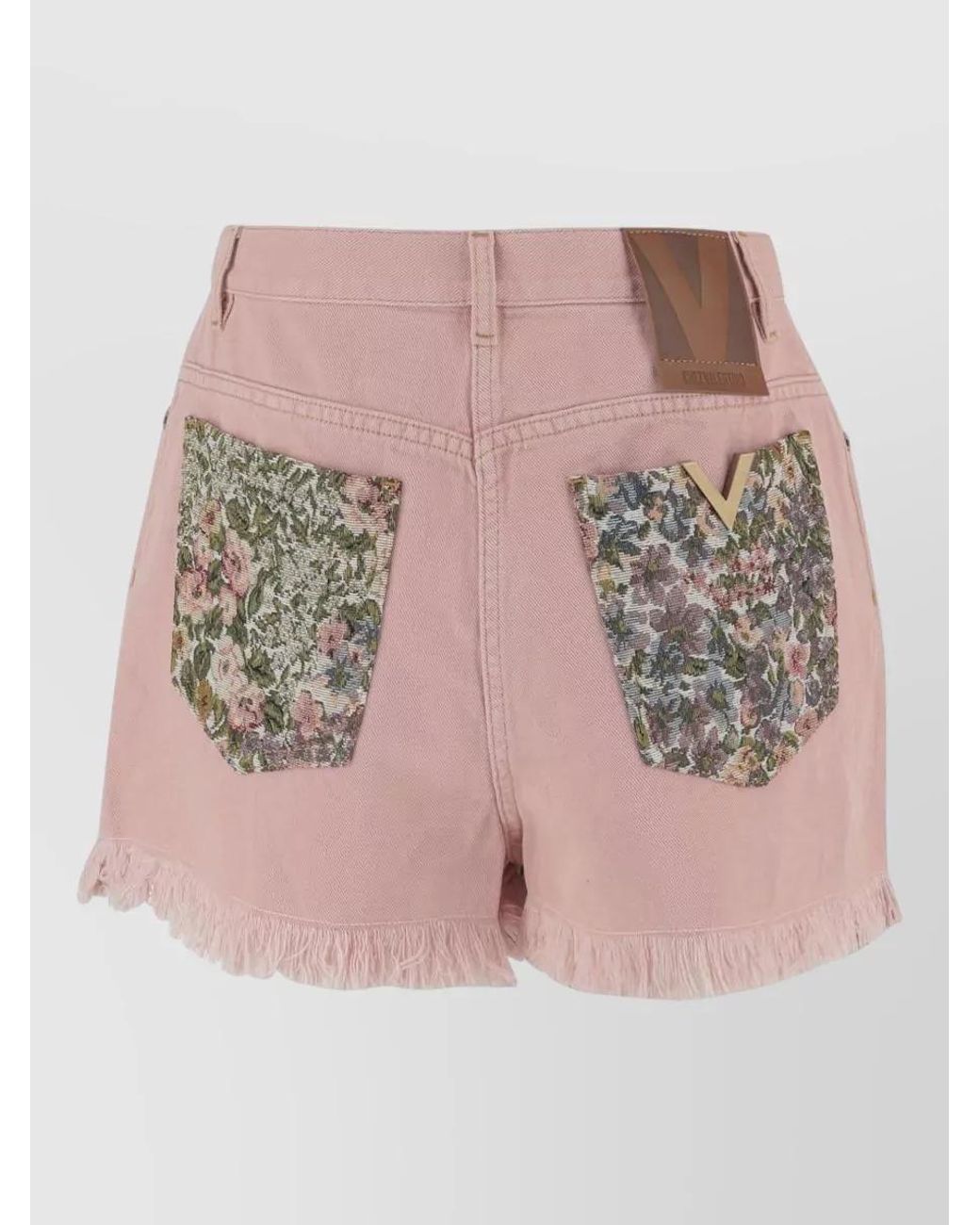 Valentino Garavani Pink Denim Mid-Rise Regular-Fit Short Shorts
