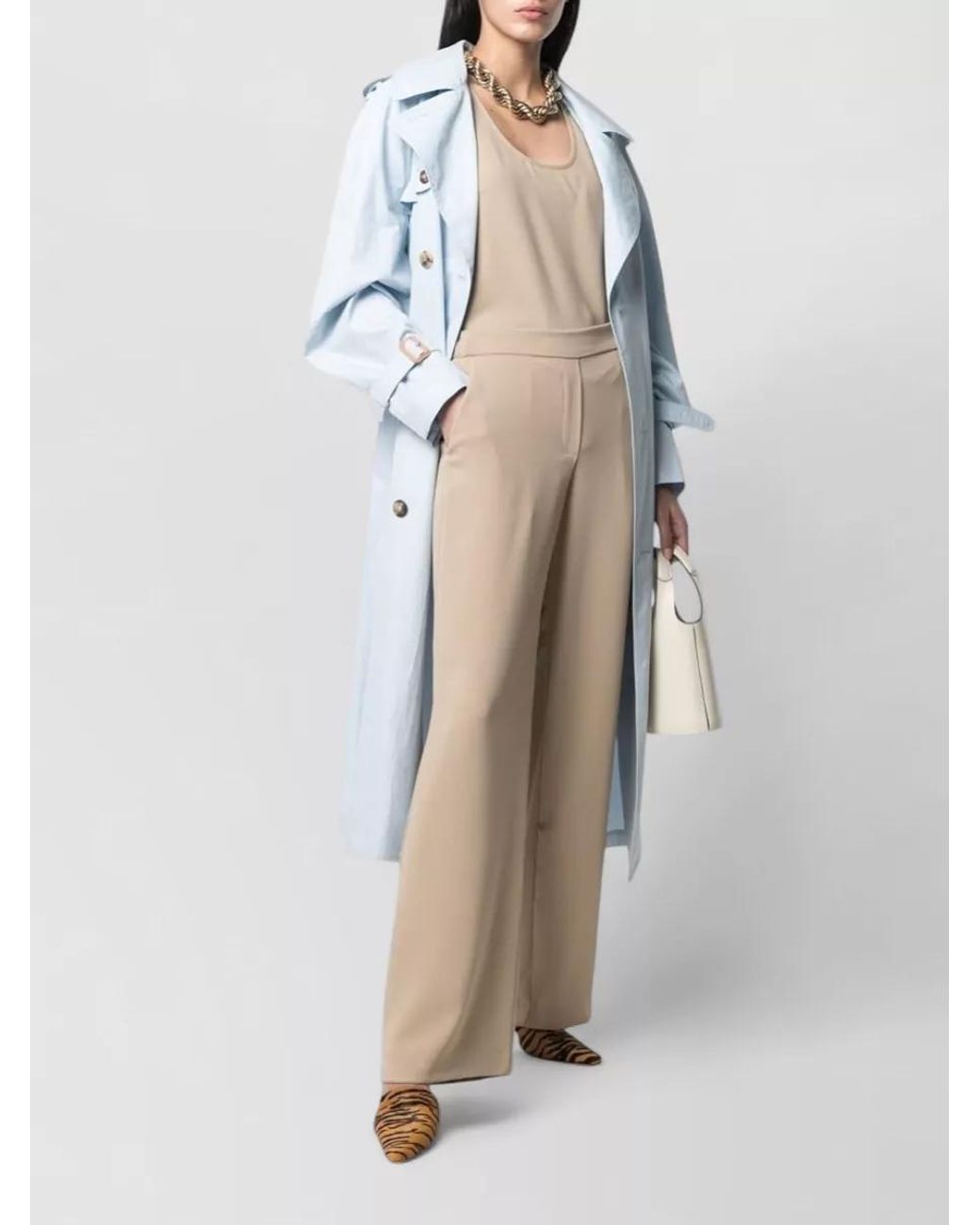 P.A.R.O.S.H. Natural Silk Wide-Leg Trousers