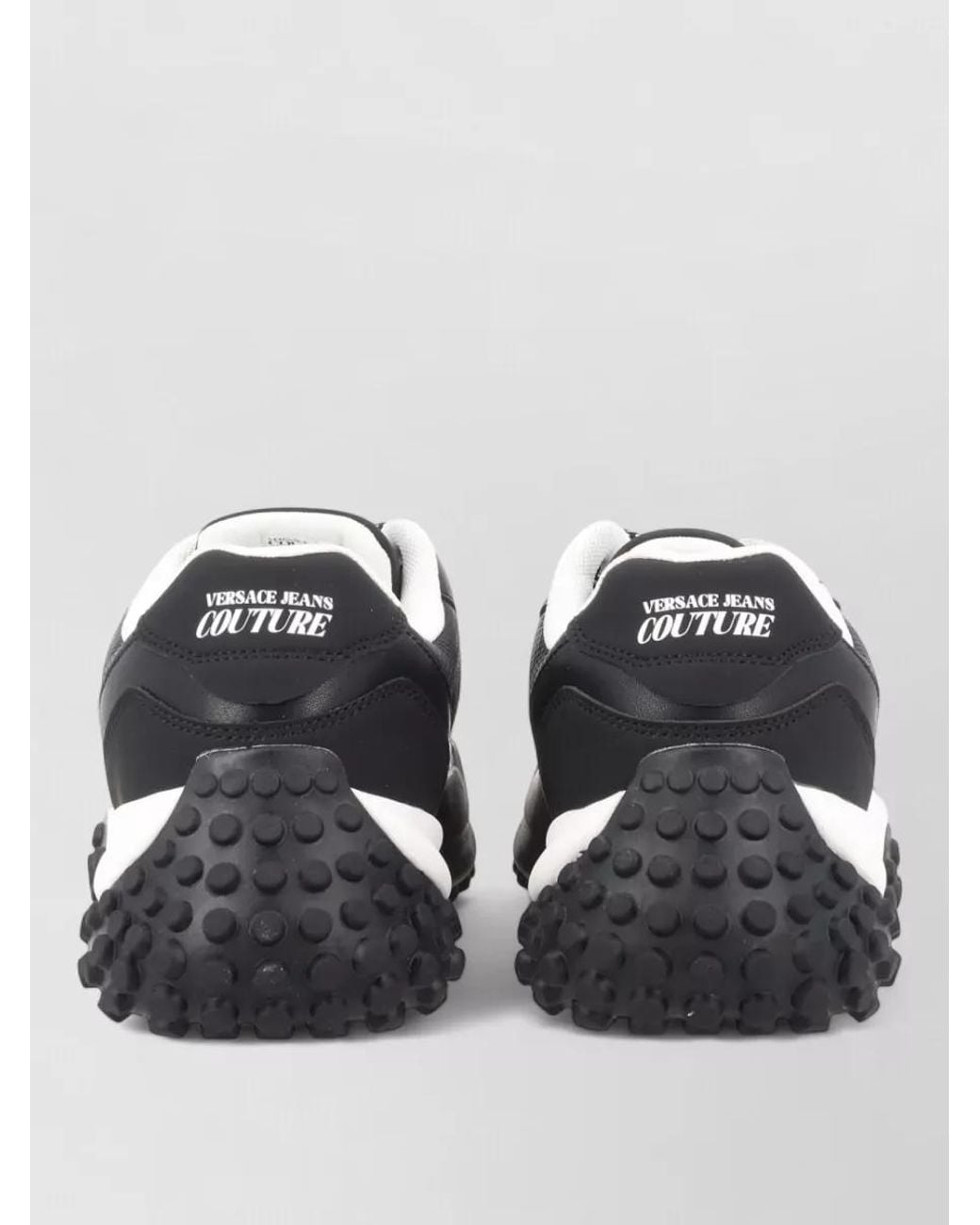 Versace Jeans Couture Black Leather Low-Top Sneakers for men