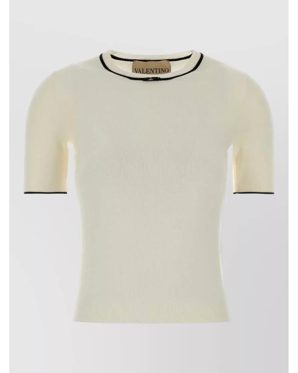 Valentino Garavani Natural Virgin Wool Knit T-Shirt