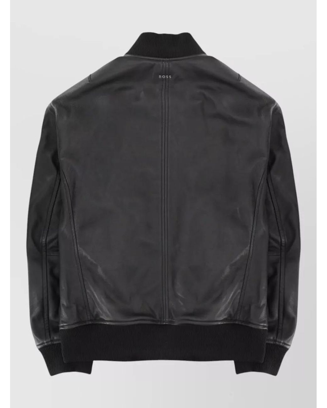 Boss Black Lamb Leather Regular-Fit Bomber Jacket for men