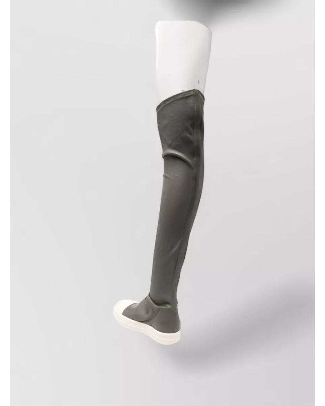 Rick Owens White Leather Over-The-Knee Boots