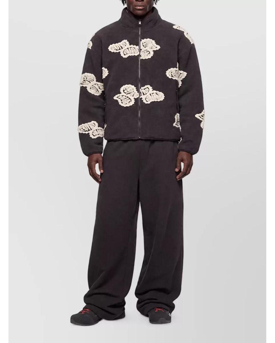 Autry Black Jacquard Paisley Puffer Jacket for men