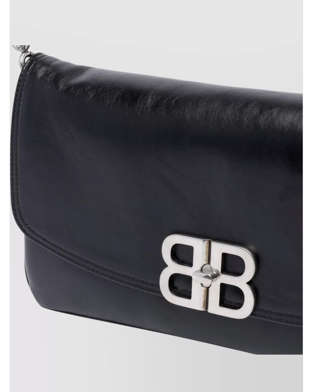 Balenciaga White Bb Soft Medium Leather Shoulder Bag
