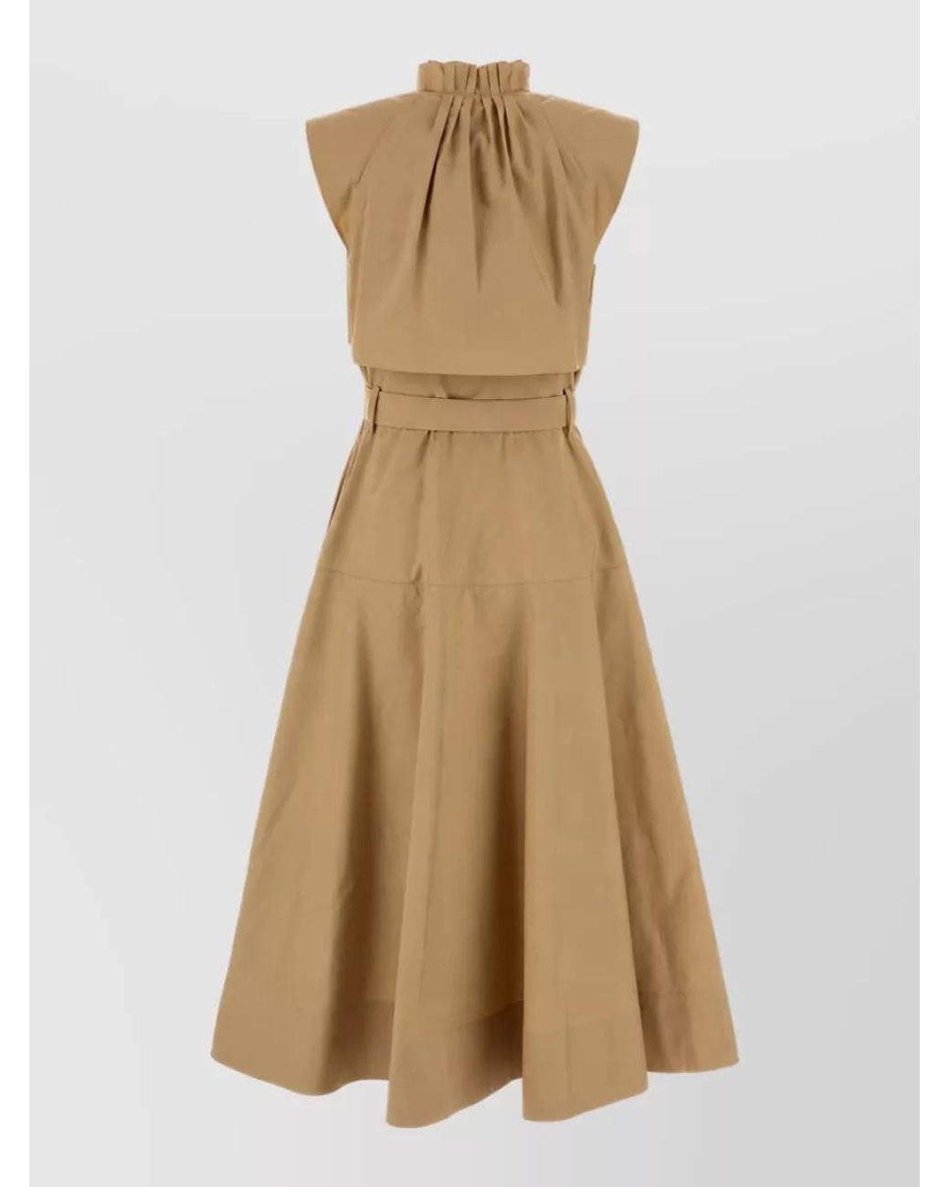 Burberry Natural Cotton Poplin Midi Dress