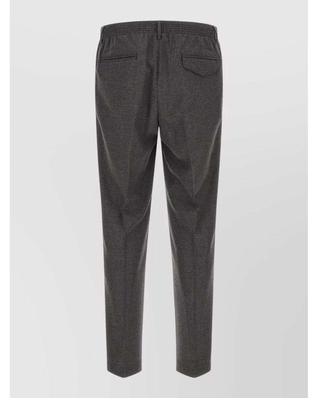 Cellar Door Gray Virgin Wool Tapered Tailored Trousers for men
