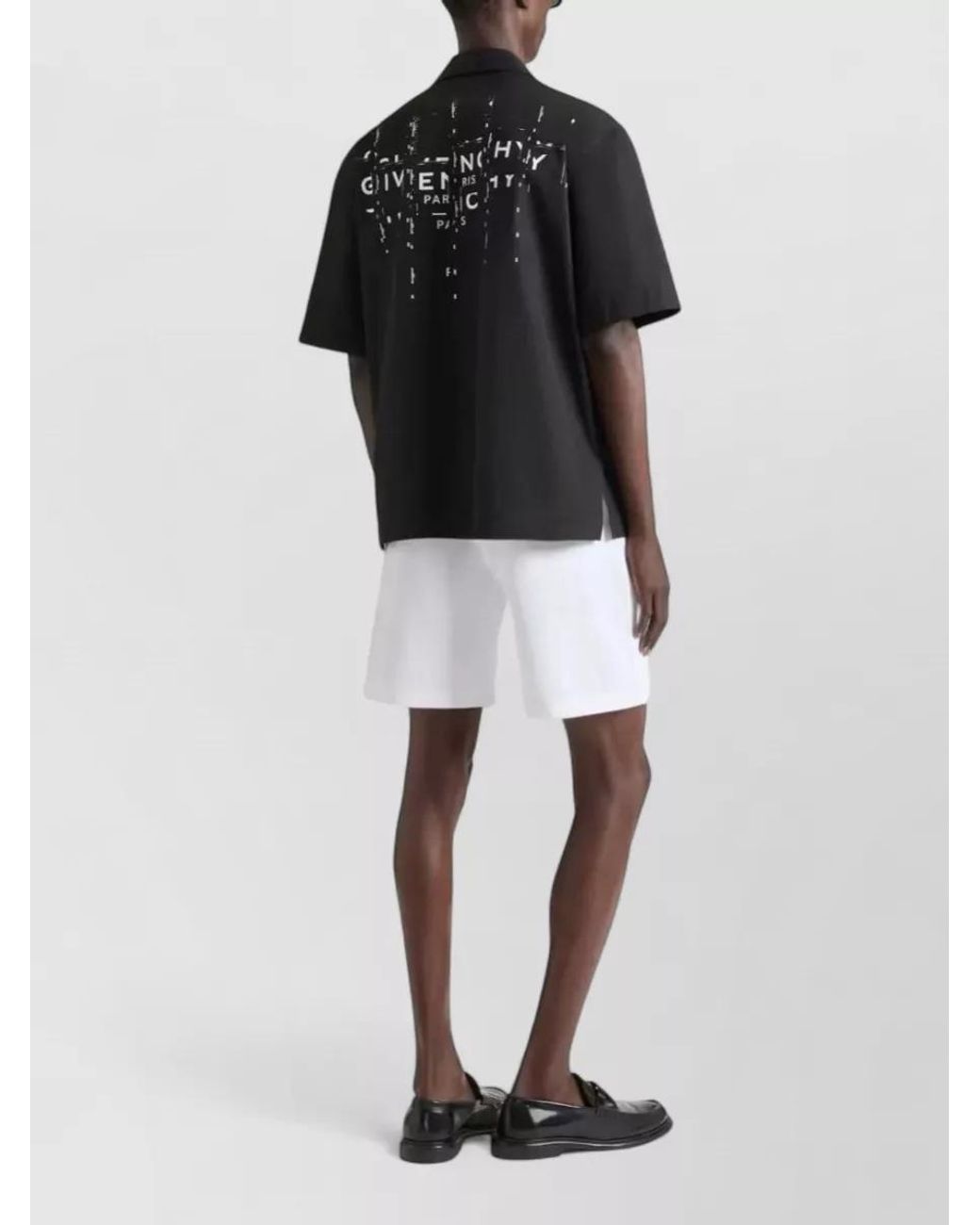 Givenchy Black Logo-Print Short-Sleeve Shirt for men