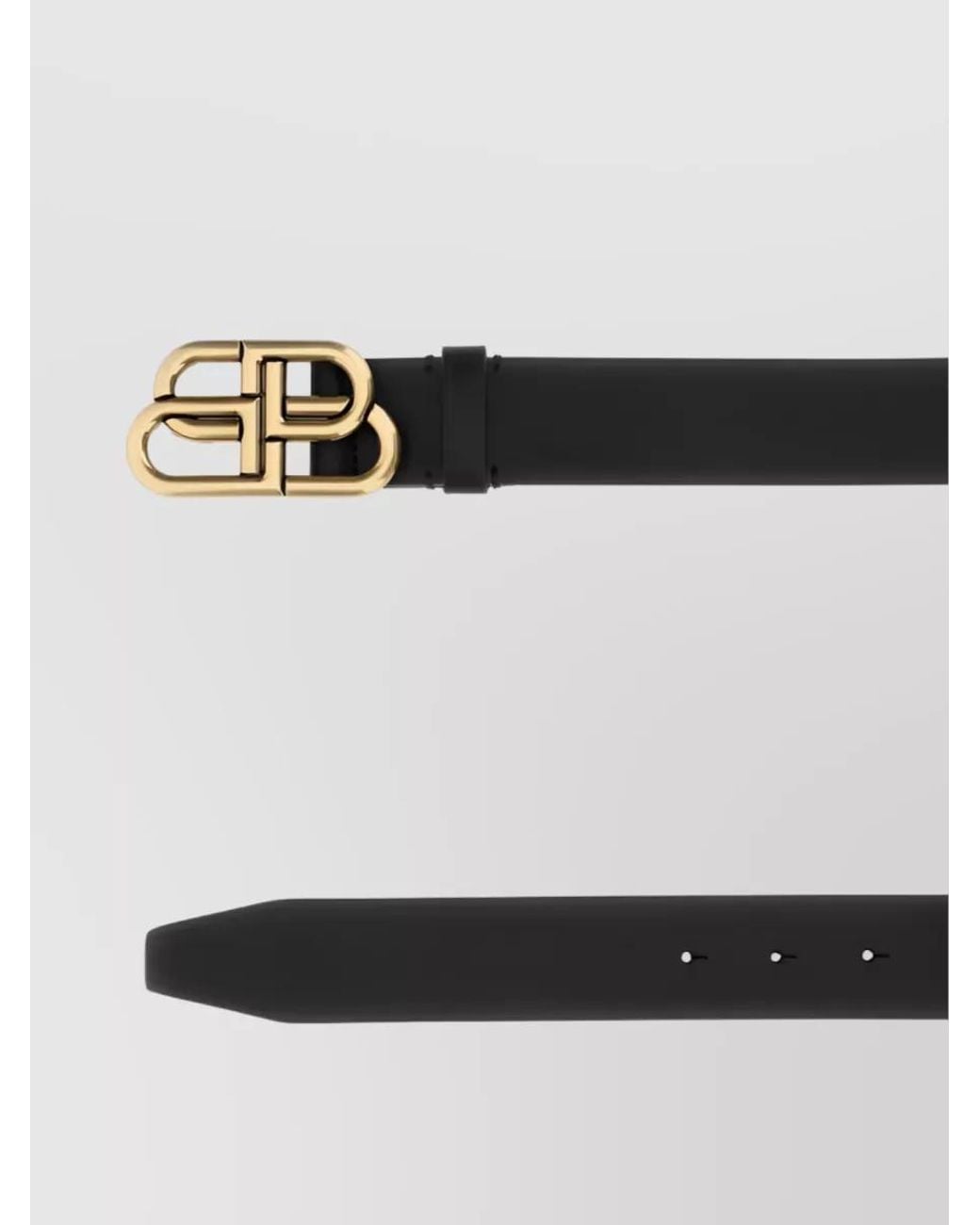 Balenciaga Black Leather Logo-Buckle Belt for men