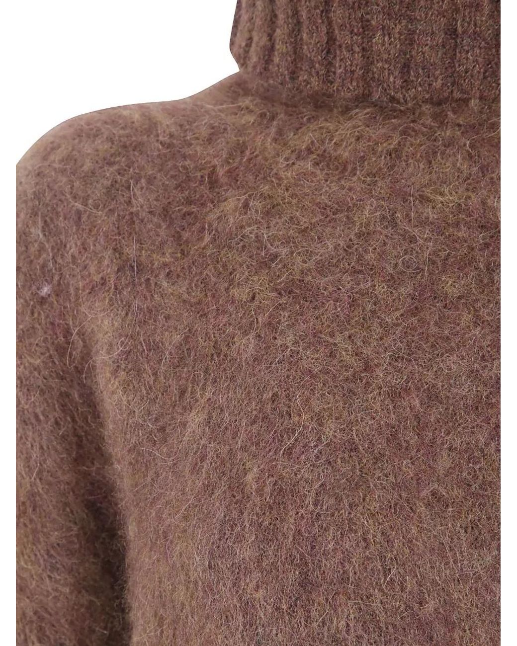 Uma Wang Brown Alpaca Wool Highneck Sweatshirt
