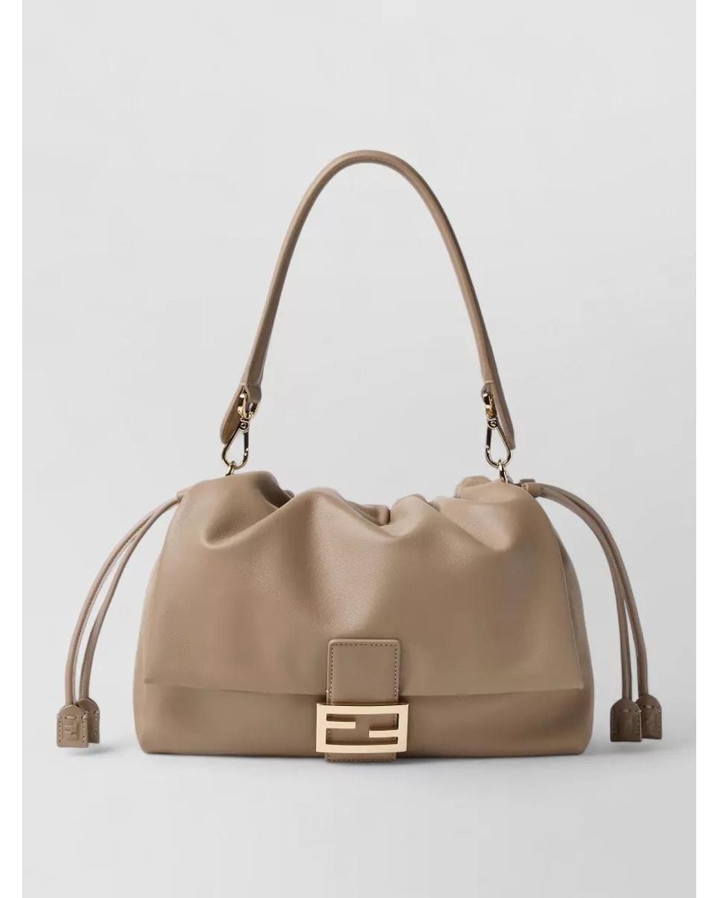 Fendi Natural Baguette Large Leather Shoulder Bag