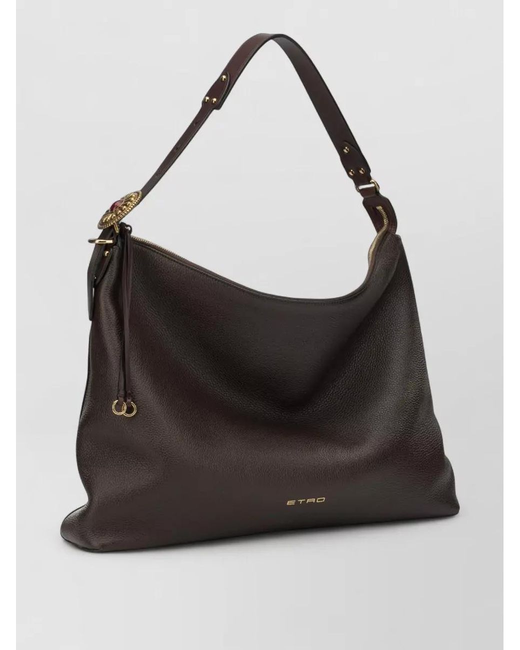 Etro Black Large Leather Tote Bag