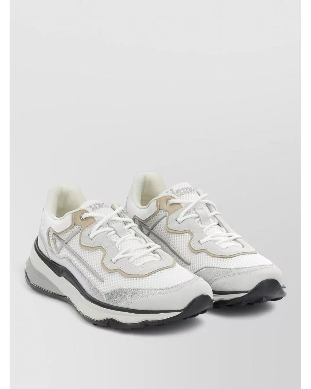 Herno White Maggiore Nylon And Suede Sneakers