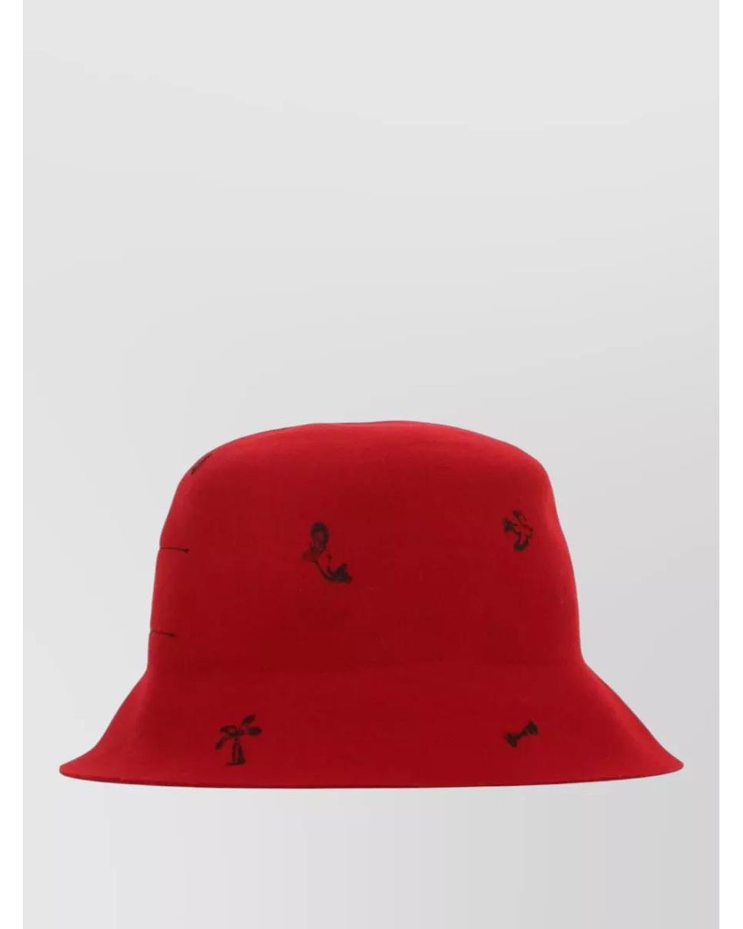 SUPERDUPER Red Wool Bucket Hat for men