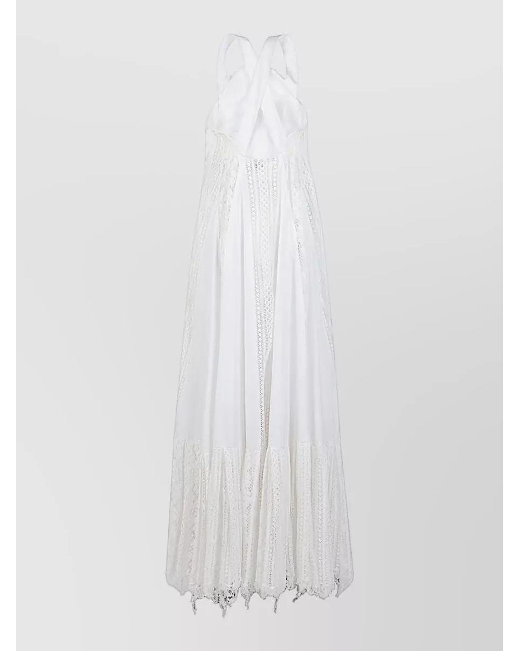 Loewe White Cotton Lace Maxi Dress