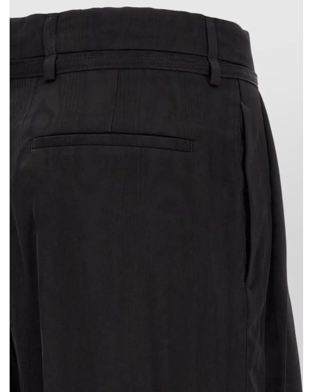 Dries Van Noten Black High-Rise Pleated Wide-Leg Tailored Trousers