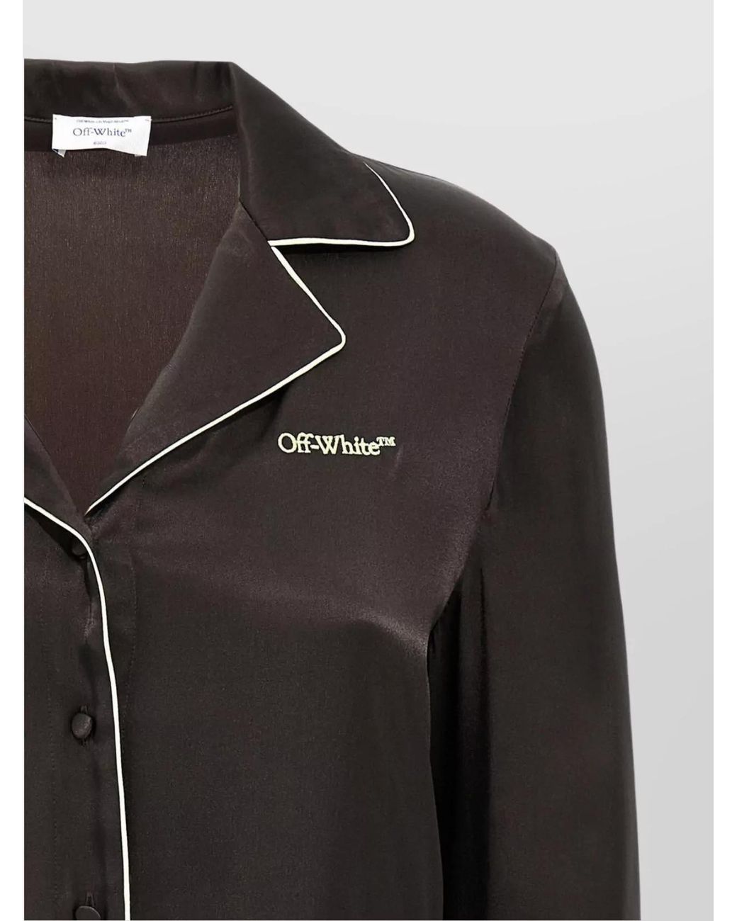 Off-White c/o Virgil Abloh Black Silk Pajama Shirt