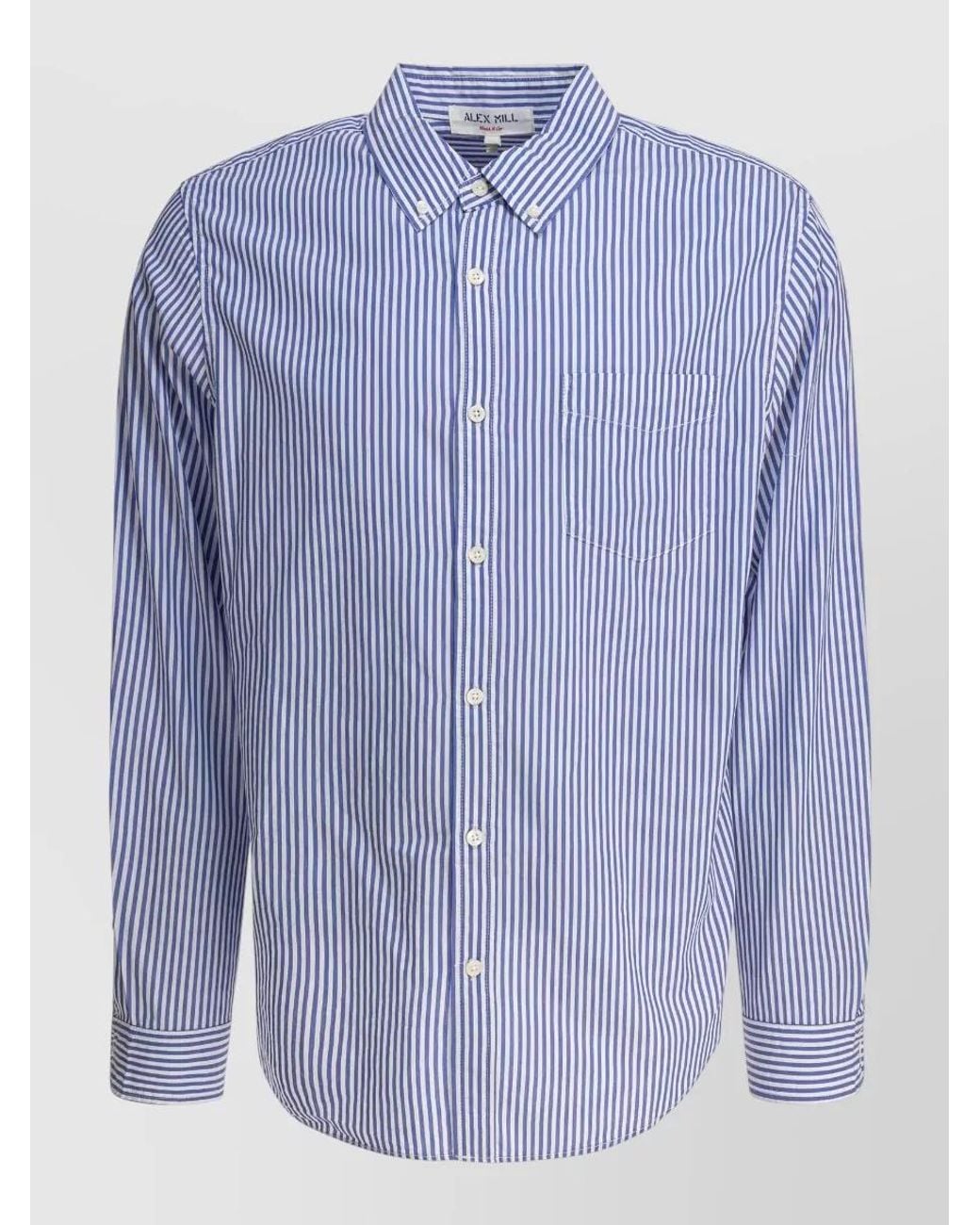 Alex Mill Blue Striped Cotton Shirt for men