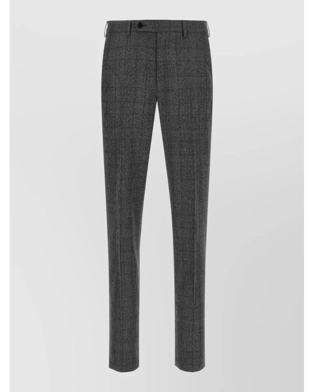 Zegna Gray Checked Wool Straight-Leg Tailored Trousers for men