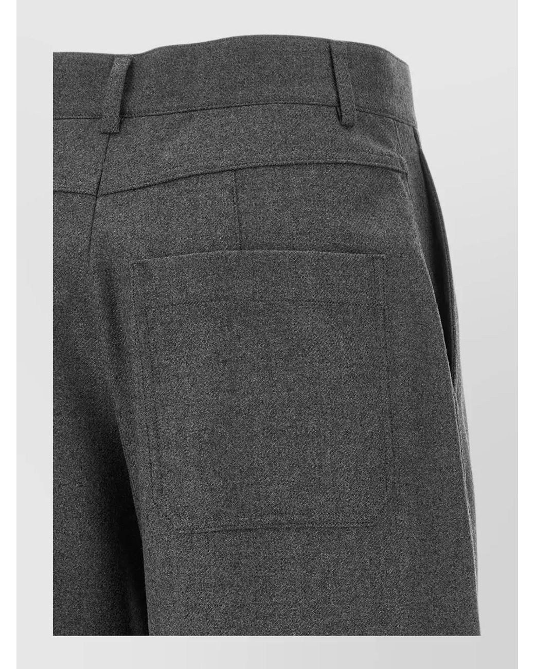 ARMARIUM Gray Virgin Wool Mid-Rise Tapered Tailored Trousers