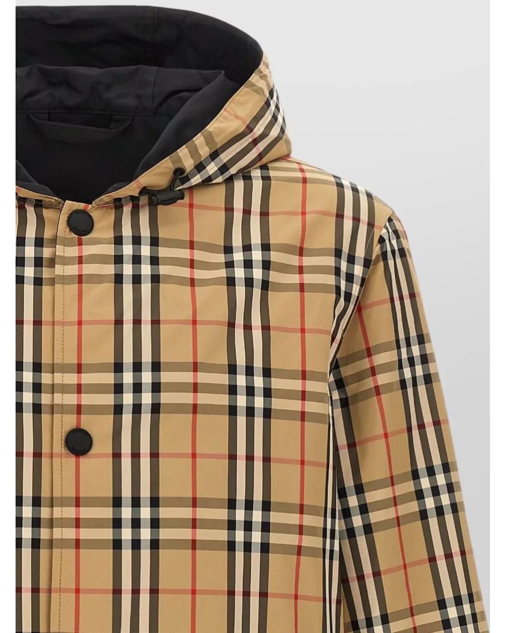 Burberry Multicolor Rainford Hooded Reversible Jacket Elastic Cuffs for men