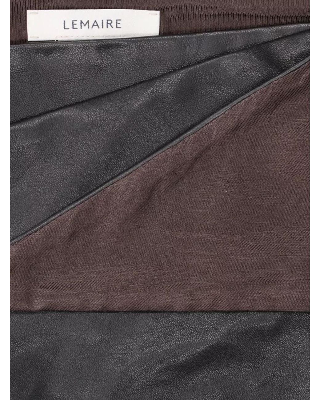 Lemaire Gray Lamb Leather Scarf