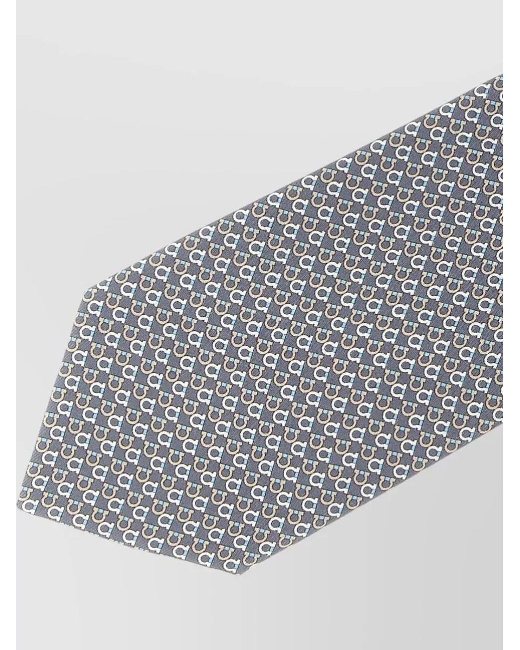 Ferragamo Gray Silk Chicca Tie for men