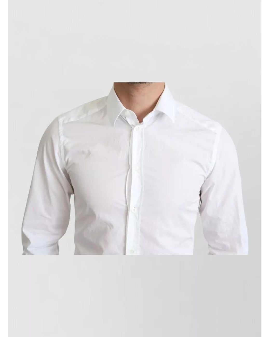Dolce & Gabbana White Slim-Fit Long-Sleeve Shirt for men