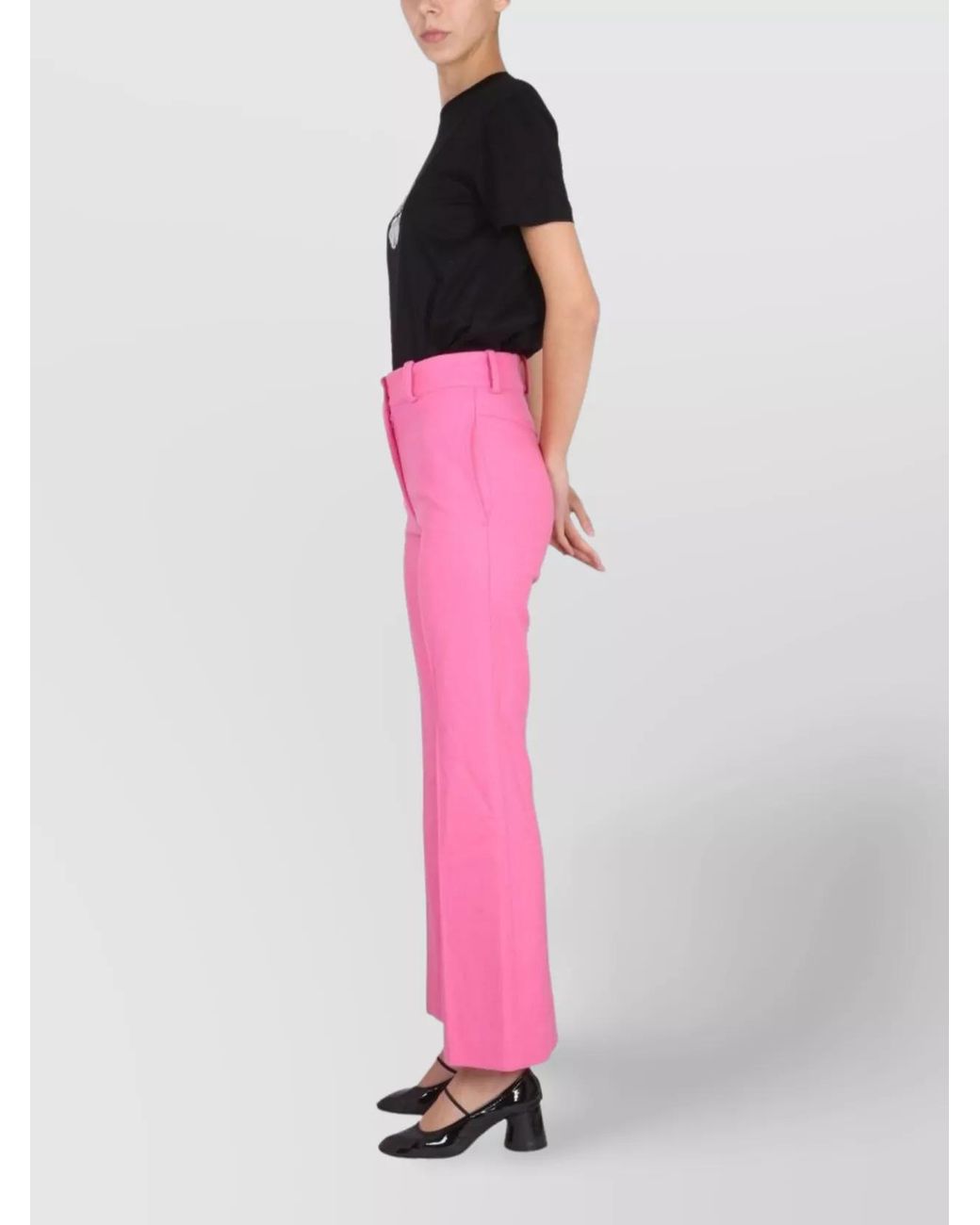 Patou Pink Flared Tailored Trousers