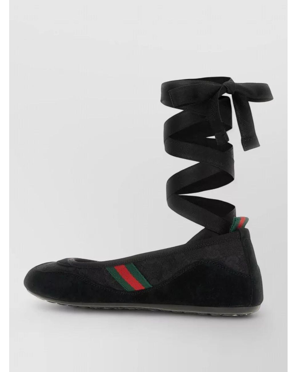 Gucci Black Suede Leather Ballerina Shoes