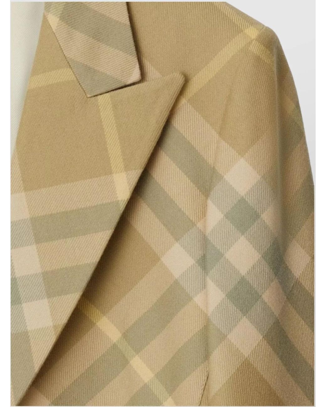 Burberry Natural Wool Checked Single-Breasted Blazer