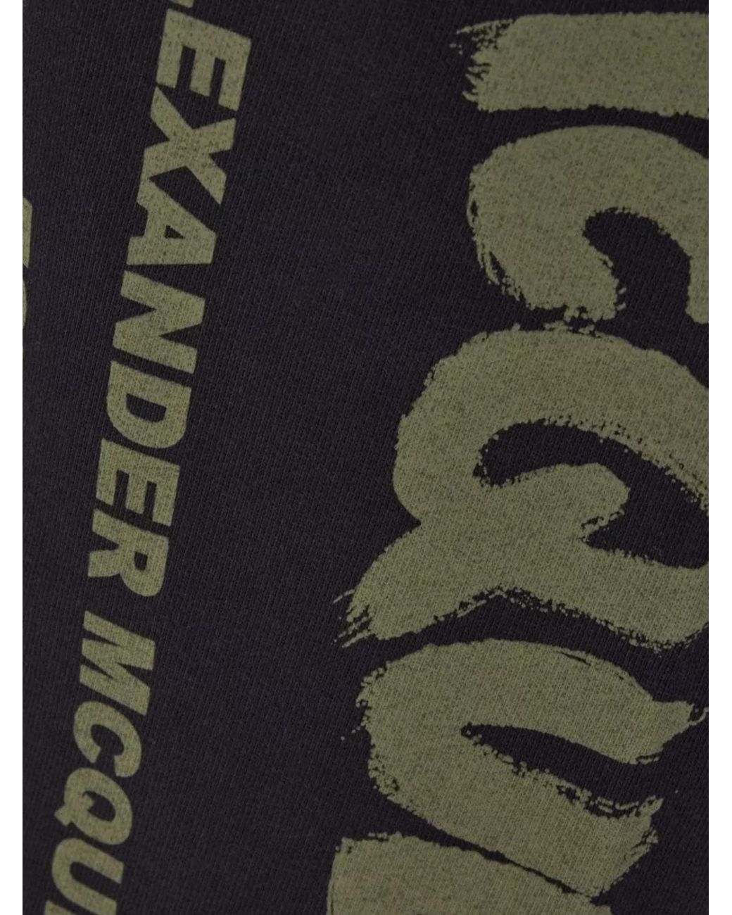 McQueen Blue Logo Print Tapered Track Pants for men